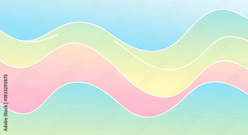 Fototapeta premium Pastel waves background with soft colors and smooth transitions.