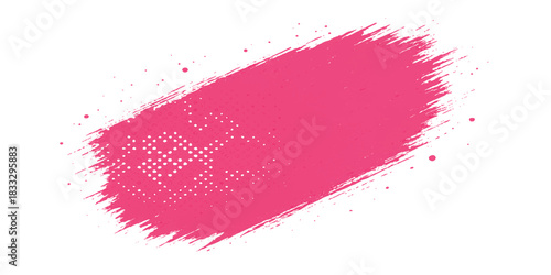 Vector red lipstick kiss illustration with watercolor ink splash and beauty makeup grunge design