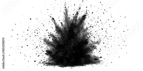 Black grunge ink splash vector design element
