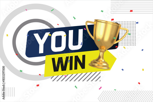 You win word concept vector illustration and 3d style for use landing page, template, ui, web, mobile app, poster, banner, flyer, background, gift card, coupon, label, wallpaper


