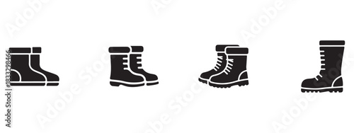Black silhouette winter shoes icon in a simple and clean vector style.