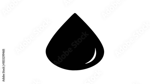 Black drop, droplet icon, waterdrop symbol, liquid splash