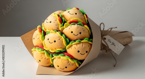 Plush Taco Bouquet Gift — Photorealistic Product Mockup