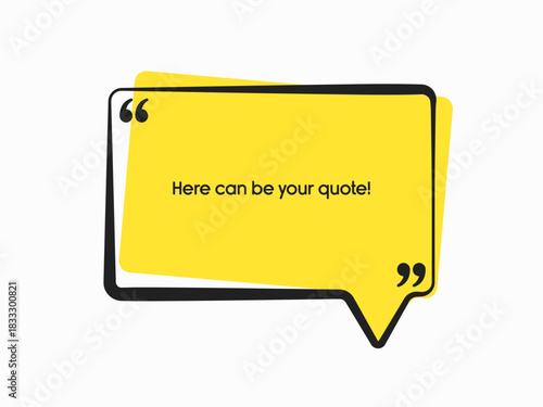 Speech bubble. Space for quote text, frame message