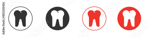 Tooth icons. illustration of a silhouette icon
