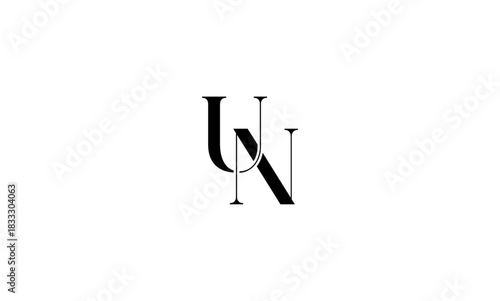 UN initial letters logo or UN monogram logo