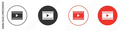 Video icons. illustration of a silhouette icon