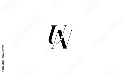 UN initial letters logo or UN monogram logo
