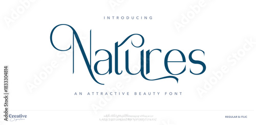 Classic typography in modern or old art deco style, serif letters for modern or retro poster font