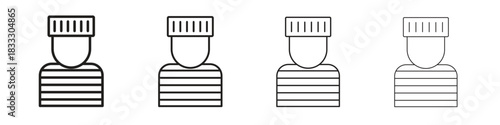 Prisoner icons collection web design, minimal line style