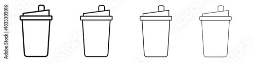 Protein shake icons collection web design, minimal line style