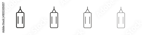 Punching bag icons collection web design, minimal line style