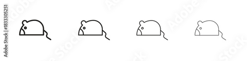Rat icons collection web design, minimal line style
