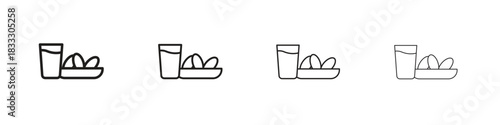 Ramadan iftar icons collection web design, minimal line style