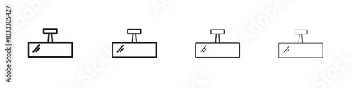 Rear mirror icons collection web design, minimal line style