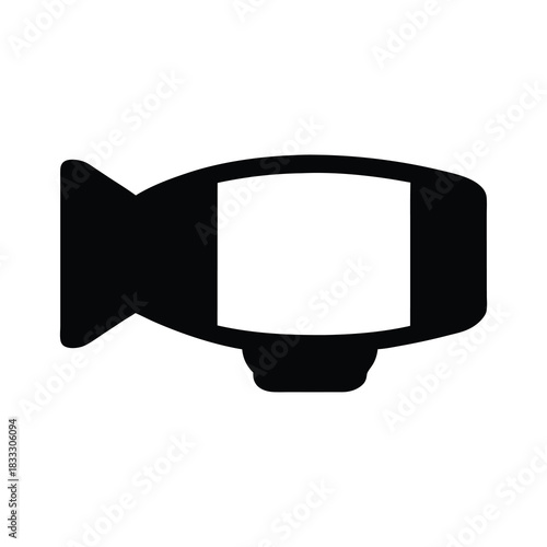 Simple icon of a retro television set in black and white color