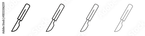 Scalpel icons collection web design, minimal line style