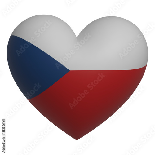 heart with the flag of Czech icon vector 