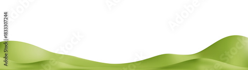 3d green hills on abstract cartoon background. 3d spring landscape green mountain, field, meadow, tree. Park scene. Nature podium isolated. Childish cartoon vector illustration