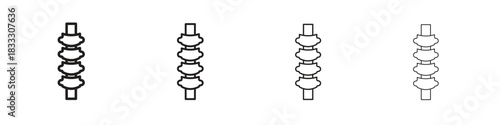 Spinal column icons collection web design, minimal line style