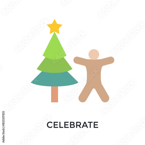 Celebrate Icon Flat Color Style. Vector Illustration For Graphic Design