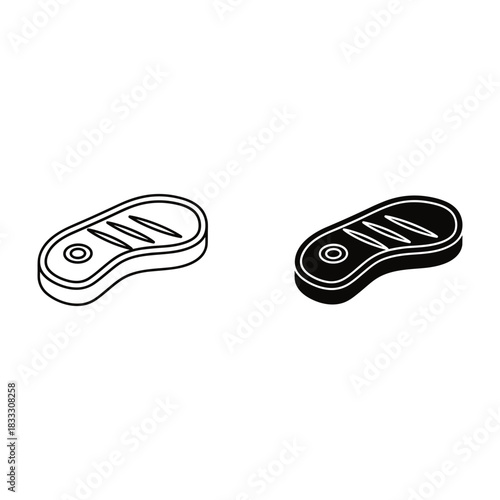 Steak Icon Outline and Filled Versions meat food
