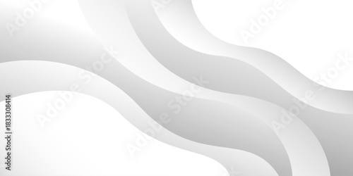 Abstract minimalist white and gray 3D wave layer modern background. texture white pattern. vector illustration