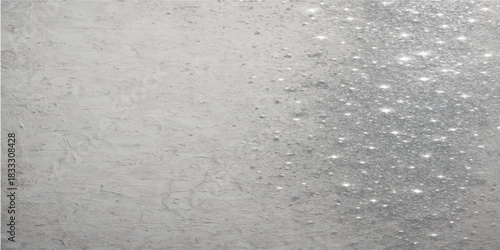 Water drops on a textured gray wall surface with a rough paper pattern background