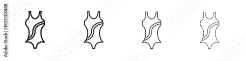 Swimsuit icons collection web design, minimal line style
