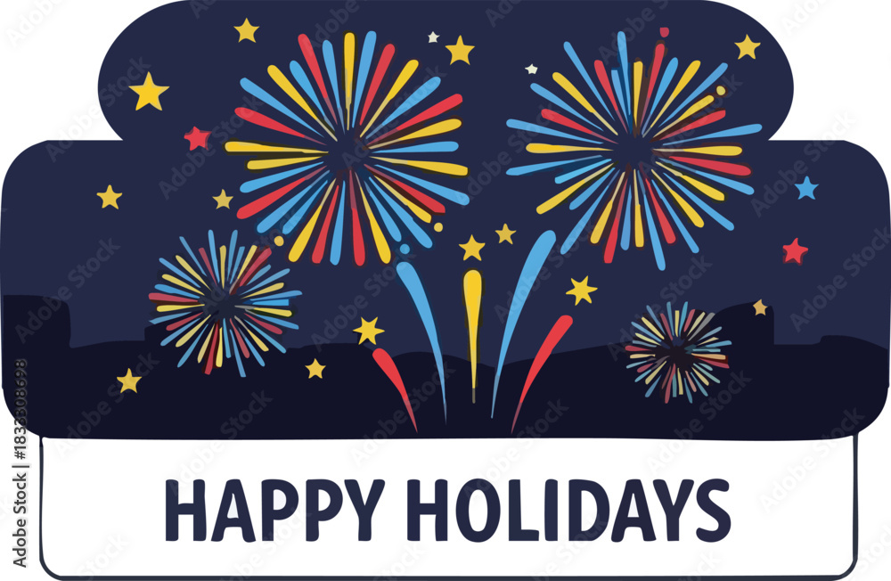 Fototapeta premium Festive Firework Display for Happy Holidays Celebration