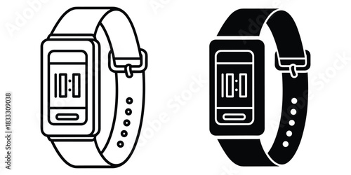 Smartwatch and Fitness Tracker Icons technology