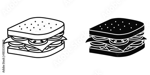 Sandwich and Hotdog Icons food illustration