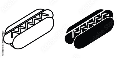 Hotdog and Sandwich Icons food illustration