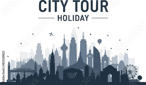 Explore the World City Tour Holiday Vector Illustration