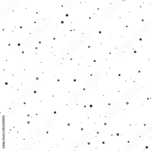 Minimal seamless dotted pattern with scattered black and gray dots on clean white background, perfect for modern design projects, wallpapers, fabrics, packaging, wrapping paper 