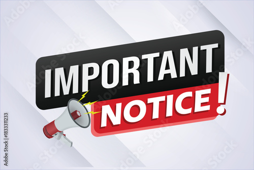 important announcement poster banner graphic mega phone design icon logo sign symbol social media website

