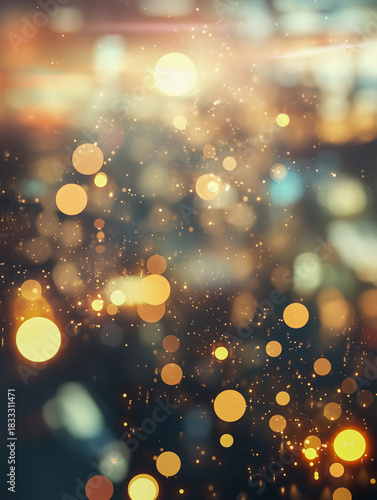 Abstract background with blurred lights and bokeh effect