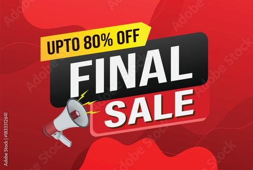 final sale word mega phone concept vector illustration and 3d style, landing page, template, ui, web, mobile app, poster, banner, flyer, background, gift card, coupon, label, wallpaper

