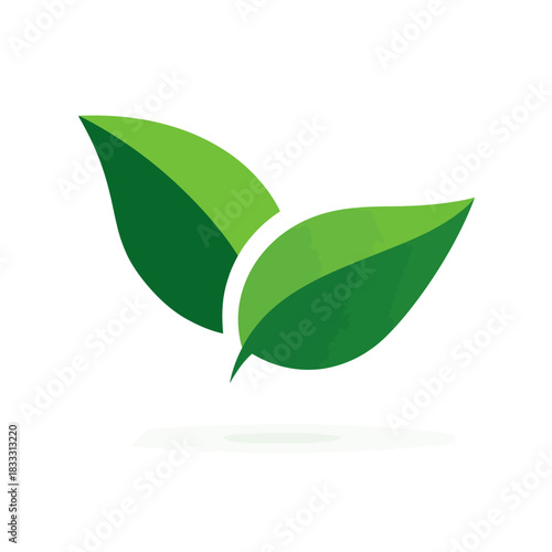Green leaves icon simple vector illustration for nature and ecology themes