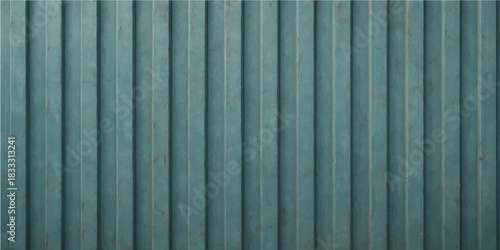 Old textured blue corrugated metal fence pattern background surface