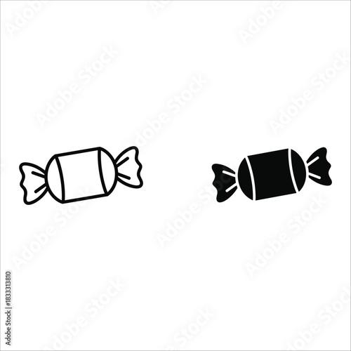 Candy Icon Outline and Solid Fill sweet confection
