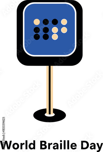 World braille day symbol promoting accessibility and inclusivity