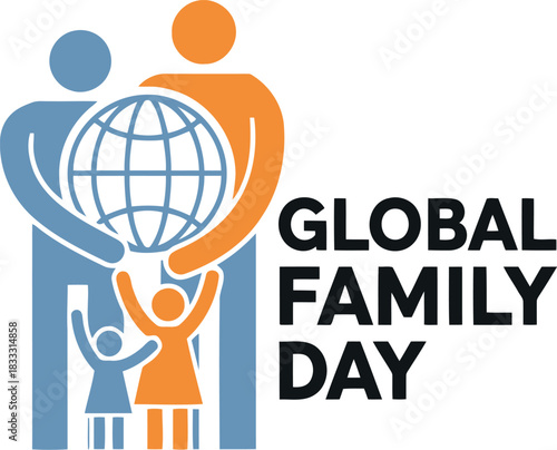 Global family day graphic: diversity, unity, and global caring