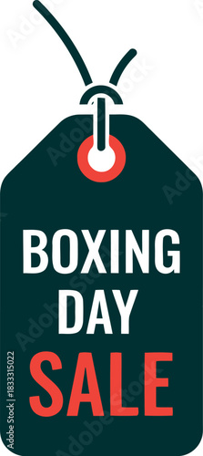 Boxing day sale price tag on white, promotional shopping offer