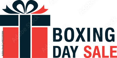 Boxing day sale banner with gift box icon for holiday shopping