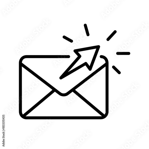 Email Marketing icon with an arrow click illustration  