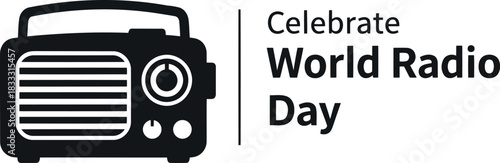World radio day commemoration with classic receiver icon design