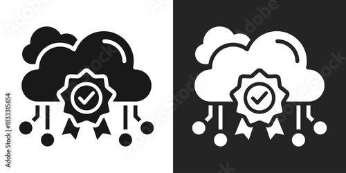 Cerifications Icon In Black And White Glyph Style