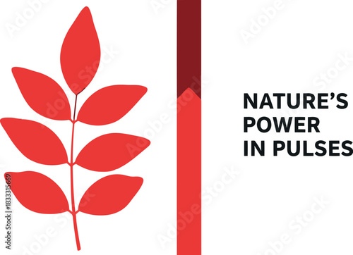 Red leaves graphic with power bar and 'nature's power in pulses'
