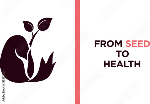 Seedling growth to health concept, natural development symbol